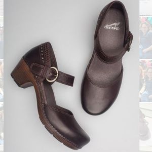 DANSKO Makenna Brown Mary Jane Clog Heel